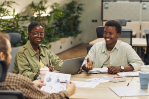 Cheerful African-American People in Business Meeting